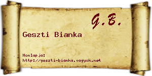 Geszti Bianka névjegykártya